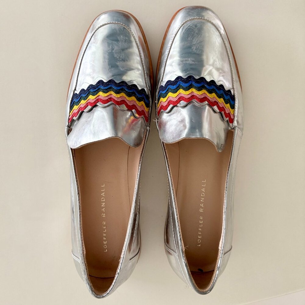 Loeffler Randall Greta Leather Rainbow Loafers | Size 9 | EUC ✨🌈